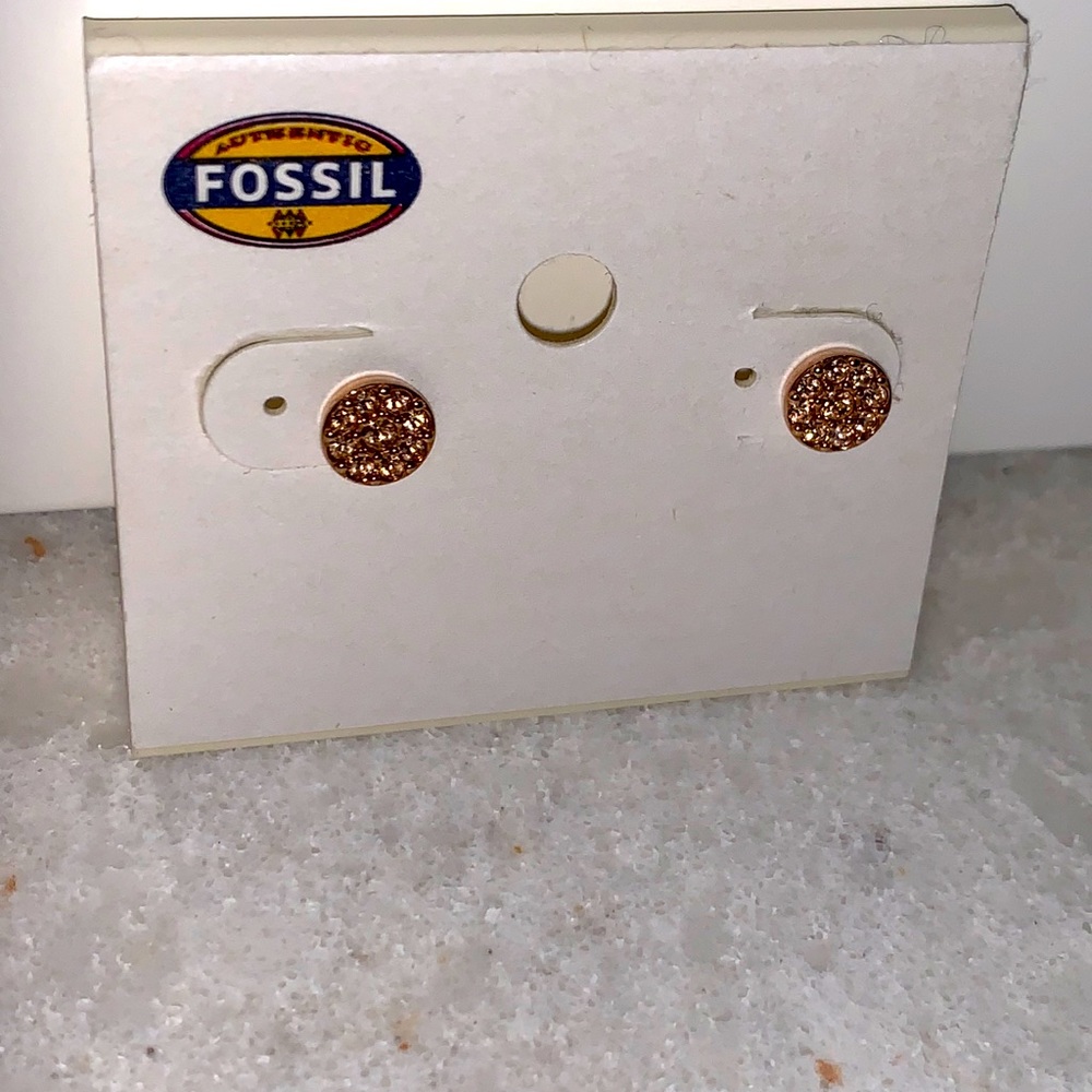 Fossil rose gold earrings